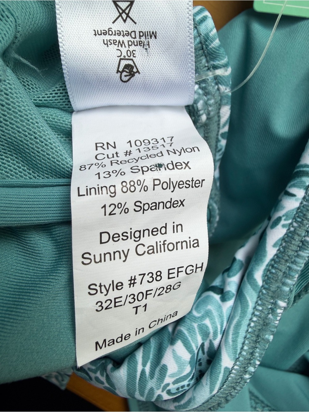 Teal Floral V-Neck Tankini Top and High Waisted Bottom - Picture 13 of 14
